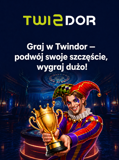 Znak Twindor z firmowym sloganem po polsku
